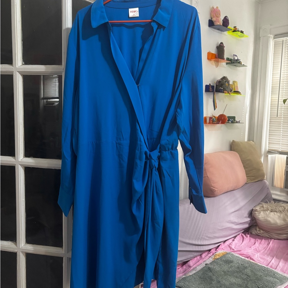 Intempo Vibrant Blue Long Sleeve Dress